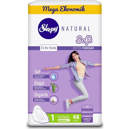 Sleepy Natural Soft Ekstra Yumuşak Hijyenik Ped Normal 48'li