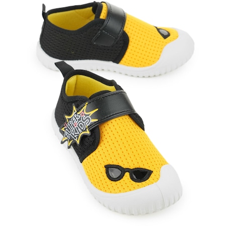 Gezer Yazlık Keten Çocuk Ayarlanabilir Ayakkabı Sarı