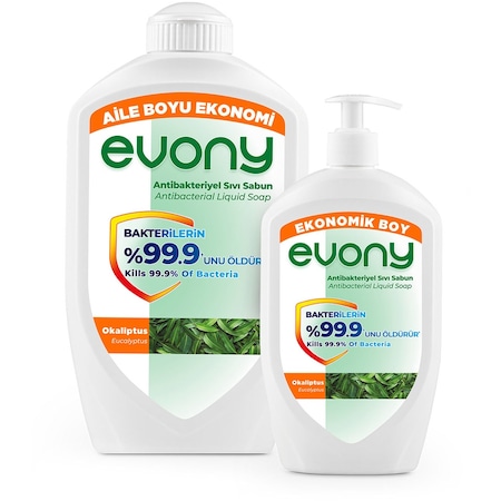Evony Okaliptus Antibakteriyel Sıvı Sabun 1500 ML + 700 ML