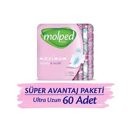 Molped Hijyenik Ped Ultra Süper Ekonomik Uzun Süper Avantaj Paketi 60 Adet