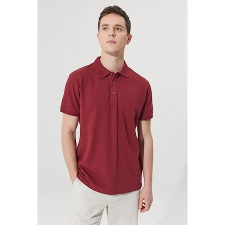 Altinyildiz Classics Erkek Bordo Slim Fit Dar Kesim Polo Yaka %100 Pamuk Tişört 4A4820200001BRDS