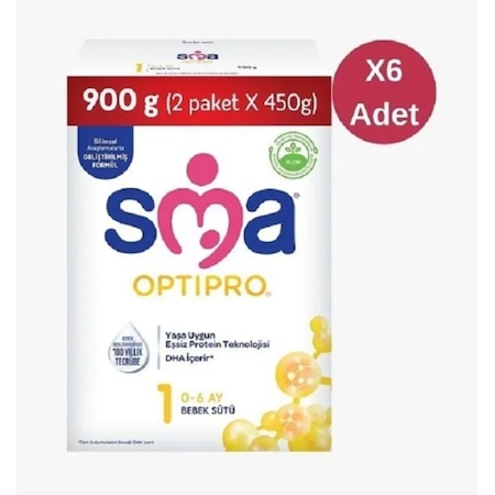 Sma Optipro 1 Probiyotik Bebek Sütü 6'lı 900 Gr