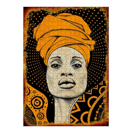 Tablomega Ahşap Mdf Puzzle Yapboz Eskitilmiş Afrikalı Kadın Posteri