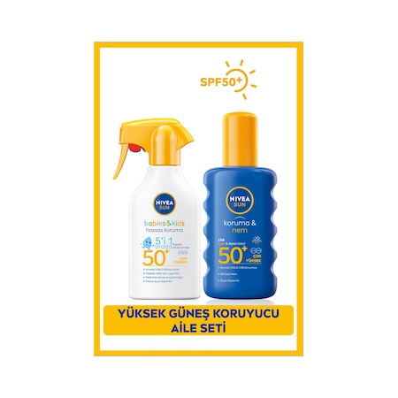 Nivea Sun Çocuklar için Hassas Güneş Sprey SPF50 270ml ve Yüksek Güneş Koruyucu Vücut Spreyi SPF50 200 ML