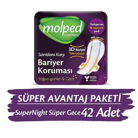 Molped Süpernight Hijyenik Ped Süper Gece Süper Avantaj Paketi 42 Adet