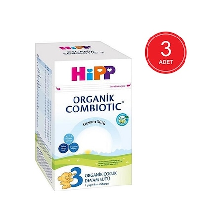 Hipp 3 Organik Combiotic Devam Sütü 1+ Yaş 3X800 G