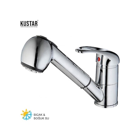 Kustar Berber Aç Kapa Lavabo Bataryası 150CM Spiral Hortumlu