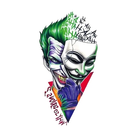 Çılgıntrend Geçici Joker Dövme Tattoo - Renkli