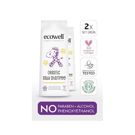 Ecowell Bebek Saç & Vücut Şampuanı Set 300 ML x 2