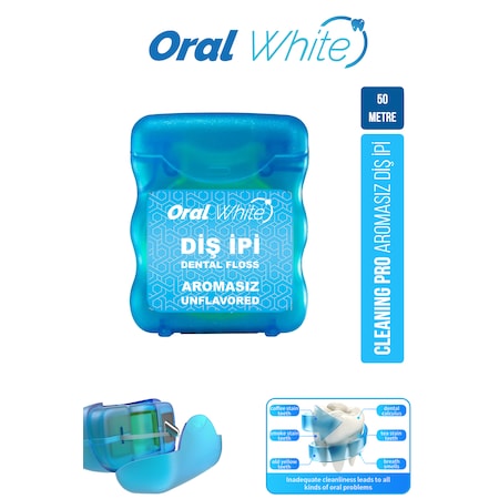 Oral White Cleaning Pro Diş İpi Sade 50 M