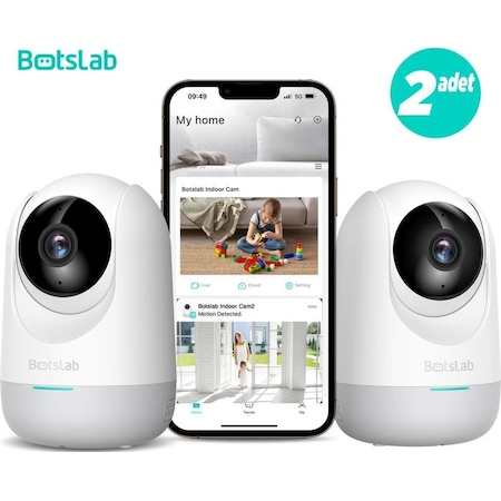 Botslab 360+ C211 2k Pro Mini Bundle Wifi 360 Akıllı Güvenlik Kamerası Bebek Monitörü Evcil Hayvan Kamerası İç Mekan Kamerası Ip Kamera 2'li Paket D