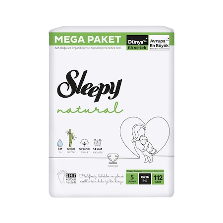 Sleepy Natural Bebek Bezi 5 Numara Junior Mega 112 Adet