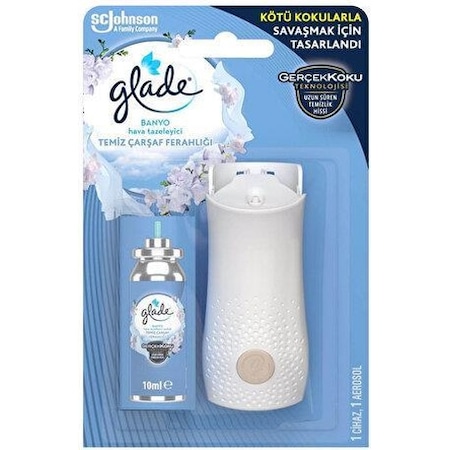 Glade Banyo Hava Tazeleyici Cihaz + Temiz Çarşaf Ferahlığı 10 ML