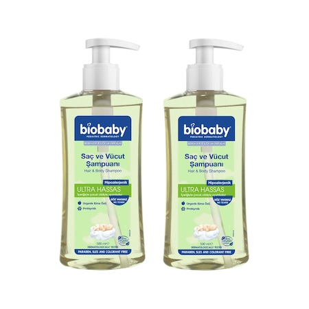 Biobaby Ultra Hassas Bebek Saç Ve Vücut Şampuanı 2 x 500 ML