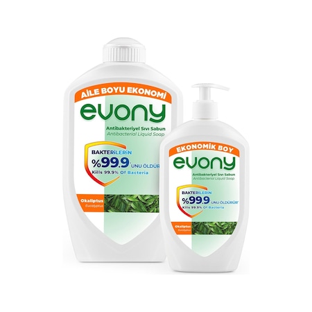 Evony Okaliptus Antibakteriyel Sıvı Sabun 1500 ML + 700 ML