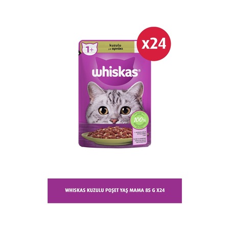 Whiskas Pouch Kuzulu Yetişkin Kedi Mama 24 x 85 G