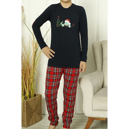 Erkek Çocuk Pijama Takımı Uzun Kollu Pamuk Likralı Laci 89176 R12