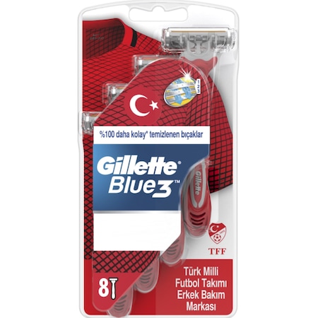 Gillette Blue3 Milli Takım Özel Paketi Kullan At Tıraş Bıçağı 8'li
