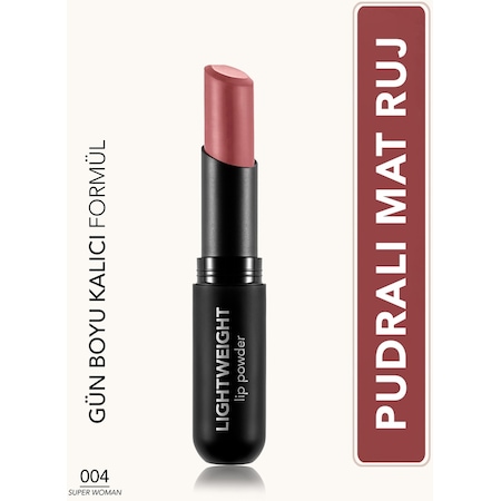 Flormar Lightweight Lip Powder Kurutmayan Mat Stick Ruj 004 Super Woman