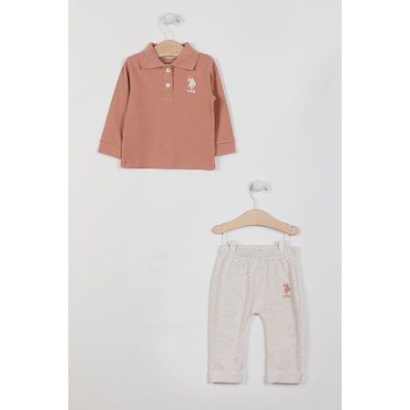 U.s. Polo Assn Lisanslı Kiremit Kız Bebek Uzun Kol Sweatshirt Takım 5274-30368