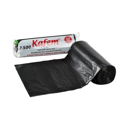 Kafem J-500 Jumbo Boy Çöp Torbası 20 Adet Siyah 80 X 110 Cm