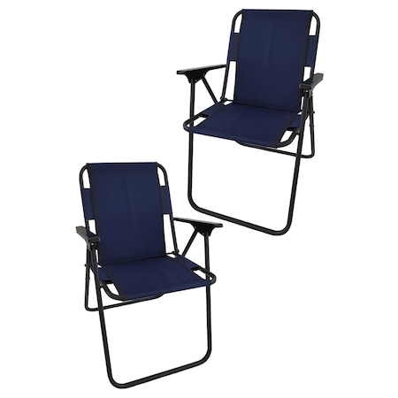 Bofigo 2 Adet Kamp Sandalyesi Katlanır Sandalye Piknik Sandalyesi Plaj Sandalyesi Lacivert