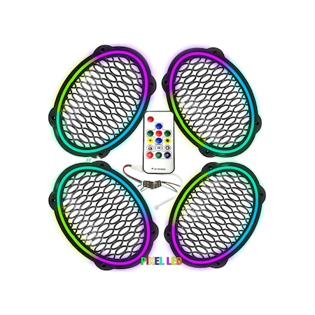 Pixel Ledli Oval Hoparlör Kapak 4adet Poke Pk-5653