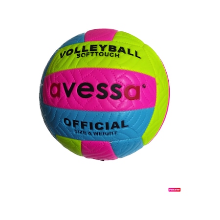 Avessa VLM-700 Soft 280 gr Fosforlu Voleybol Topu Pembe-Mavi