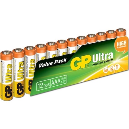 GP Ultra GP24AU-VS12 Alkalin AAA İnce Kalem Pil 12'li
