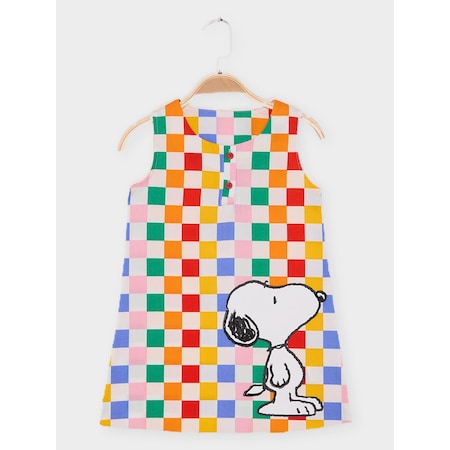 Supermino Snoopy Lisanslı Kız Çocuk Elbise 21962 Multıcolor