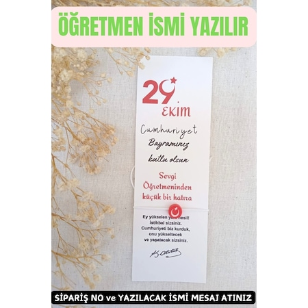 40 Adet 29 Ekim Türk Bayrağı Bileklik & Kitap Ayracı -cumhuriyet