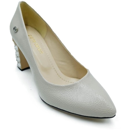 Pierre Cardin Kadın Topuğu Taşlı Abiye Ayakkabı Pc-51201 Bej Kırışık Deri 23ybpieraykb001bej Kirişik