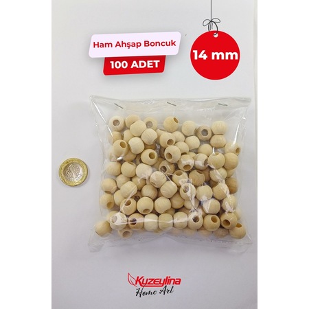 14 Mm Ahşap Ham Boncuk - 100 Adet