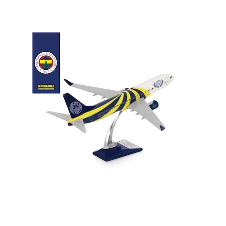 Zekupp Boeing 737-800 1/100 Ölçek Fenerbahçe Lisanslı Sarı Lacivert Tasarım Maket Uçak