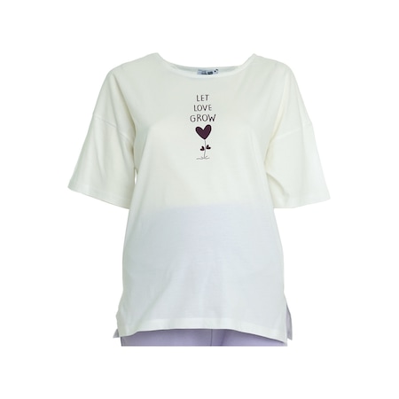 baby mom Baskılı Hamile Tshirt 23YBMMAHKT009005 Mor