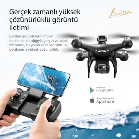 Piha S116 Max Drone Fırçasız Motor 2 Batarya ile 30 Dakika Uçuş 1080P HD Çift Kamera Engelden Kaçınma