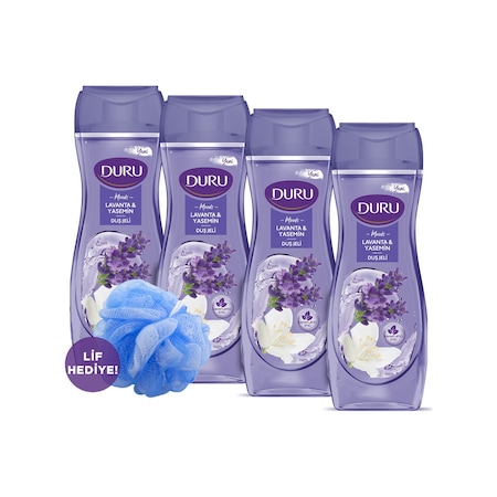 Duru Moods Lavanta Yasemin Duş Jeli 4 x 450 ML + Duş Lifi