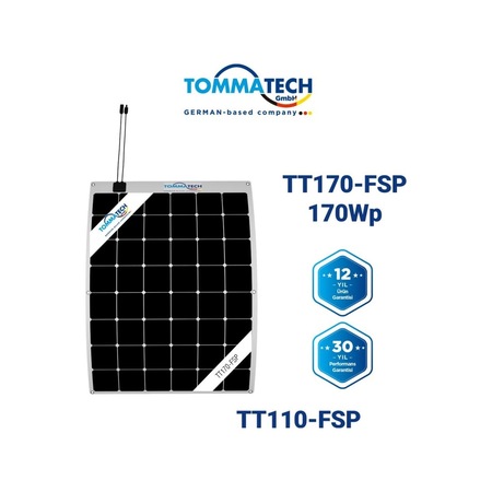 TommaTech 170 W Watt Esnek Güneş Paneli Flexible Solar Panel