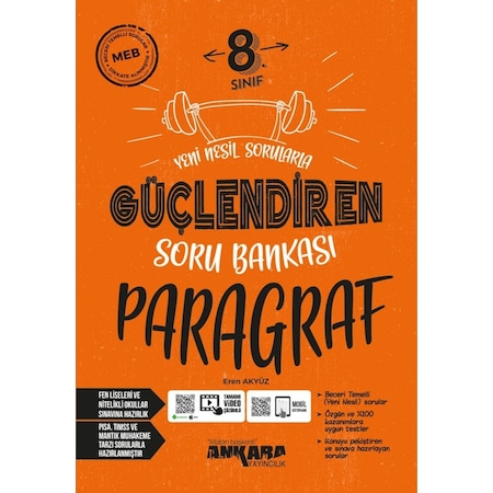 8. Sınıf Paragraf Güçlendiren Soru Bankası Ankara Yayıncılık (552377610)