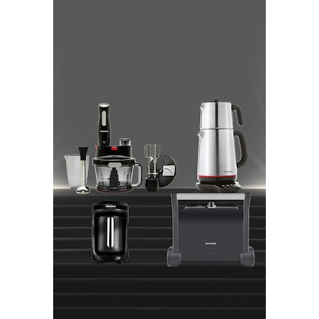 Homend Premium Serisi Elektrikli Çeyiz Seti + Kahve Makinesi + Tost Makinesi + Blender Set + Çay Makinesi