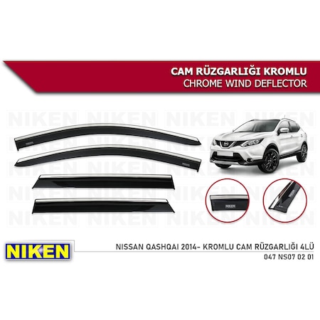 Niken Nissan Qashqai 2014-2021 Kromlu Cam Rüzgarlığı 4 Lü