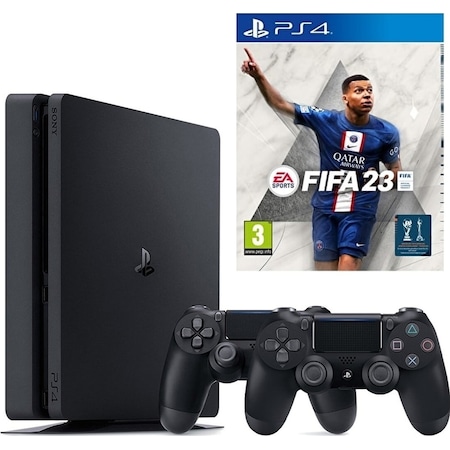 Sony Playstation 4 Slim 500 GB Oyun Konsolu + 2 Kol + Fifa 2023 (İthalatçı Garantili)