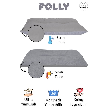 Polly Çift Taraflı Kullanılabilen Kedi Minderi Gri 35 X 50