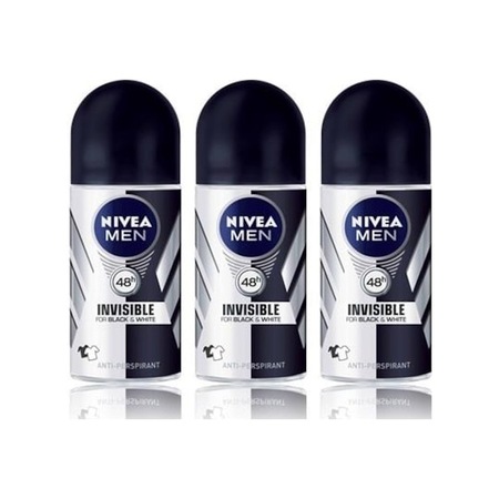 Nivea Men Invisible Black&White Erkek Roll-On Deodorant 3 x 50 ML