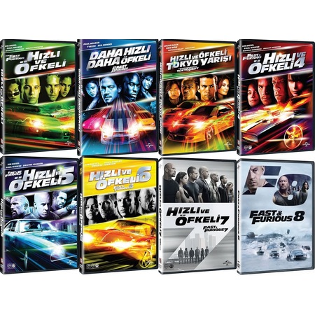 Fast And The Furious Hızlı Ve Öfkeli 8 Film Dvd Set