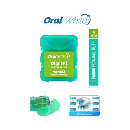 Oral White Cleaning Pro Diş İpi Naneli 50 M