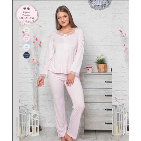 Limissi 406 Ecru Hamile Lohusa Pijama Takımı