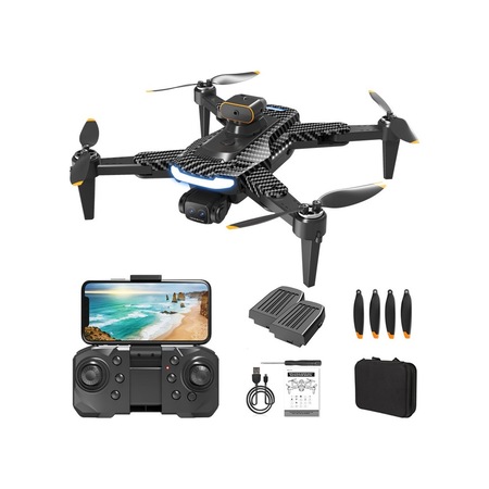 P17 Pro Hd Çift Kamera Rc Drone Fırçasız Motor+Optik Akış+Esc 4 Lens+5 Yollu Engel Kaçınma 2 Pil