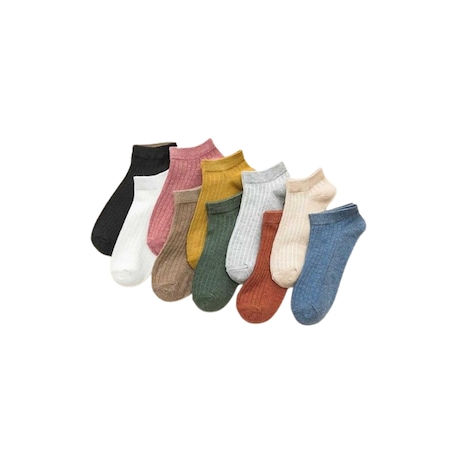 Soytemiz Rahat Esnek Cotton Kadın Patik Çorap 8 Çift Çok Renkli