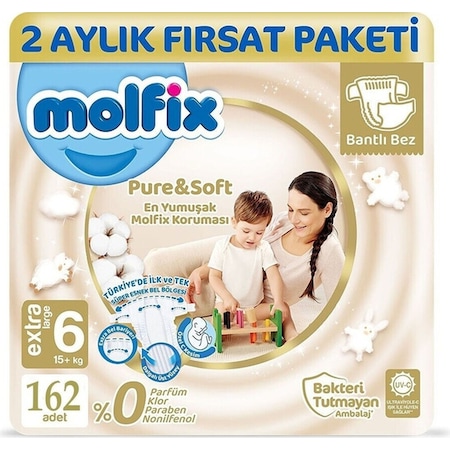 Molfix Pure & Soft Bebek Bezi X-Large 6 No 54 lü x 3 Adet